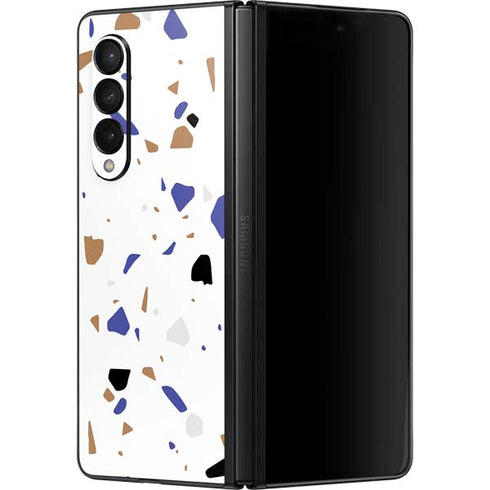 White Terrazzo Galaxy Z Fold3 5G Skin