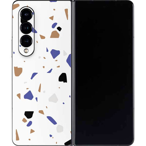 White Terrazzo Galaxy Z Fold4 5G Skin