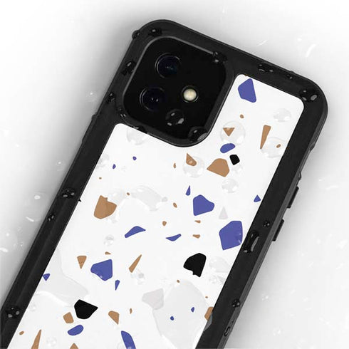 White Terrazzo iPhone 12 Mini Waterproof Case