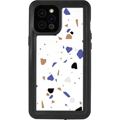 White Terrazzo iPhone 12 Pro Max Waterproof Case