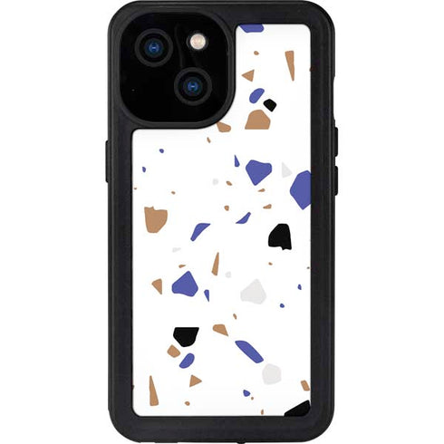 White Terrazzo iPhone 13 Mini Waterproof Case