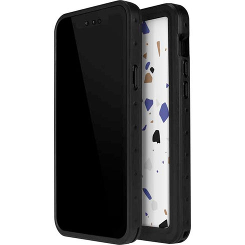 White Terrazzo iPhone 13 Mini Waterproof Case