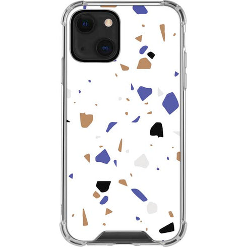 White Terrazzo iPhone 14 Plus Clear Case