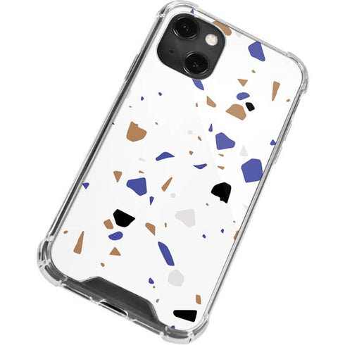 White Terrazzo iPhone 14 Plus Clear Case