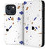 White Terrazzo iPhone 14 Plus Folio Case