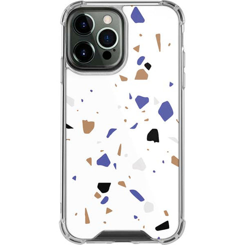 White Terrazzo iPhone 15 Pro Max Clear Case