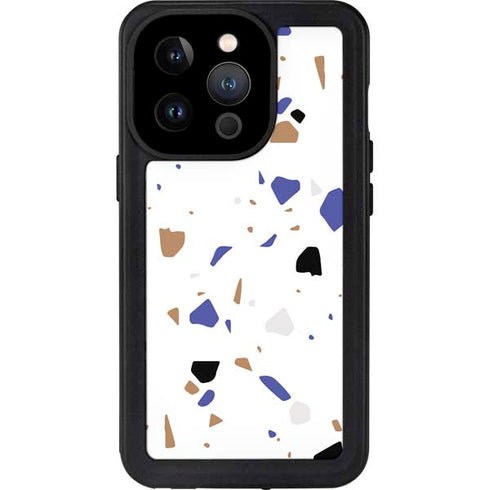 White Terrazzo iPhone 14 Pro Waterproof Case