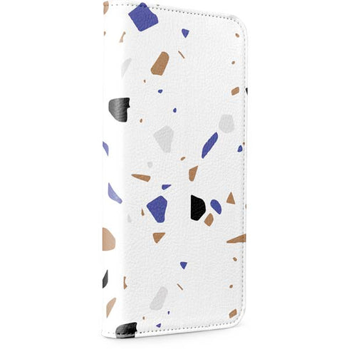 White Terrazzo iPhone 15 Plus Folio Case