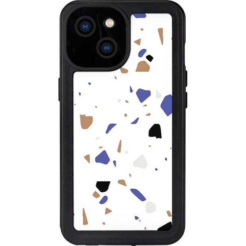 White Terrazzo iPhone 15 Waterproof Case