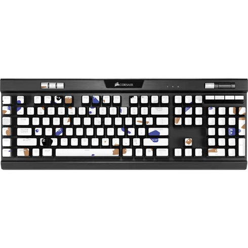 White Terrazzo K95 RGB PLATINUM Mechanical Gaming Keyboard Skin