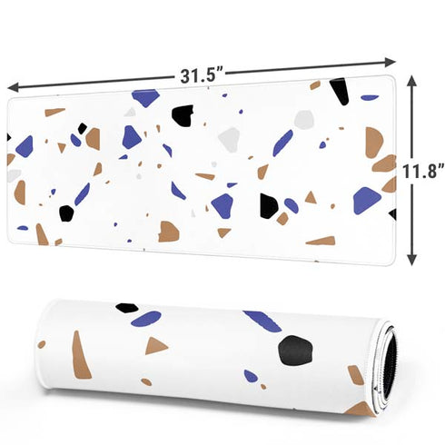 White Terrazzo Gaming Mouse Pad