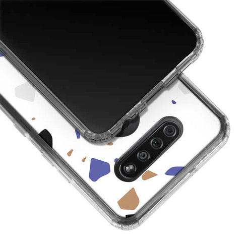 White Terrazzo LG K51/Q51 Clear Case