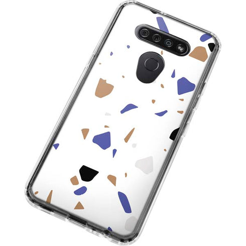 White Terrazzo LG K51/Q51 Clear Case