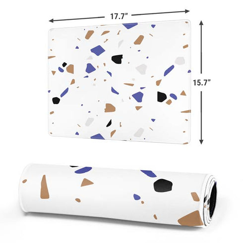 White Terrazzo Gaming Mouse Pad