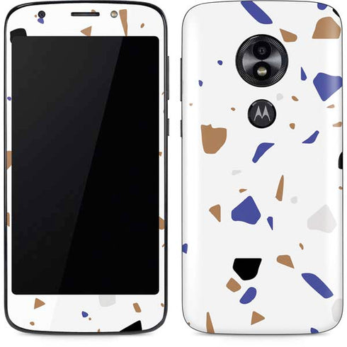 White Terrazzo Moto E5 Play Skin