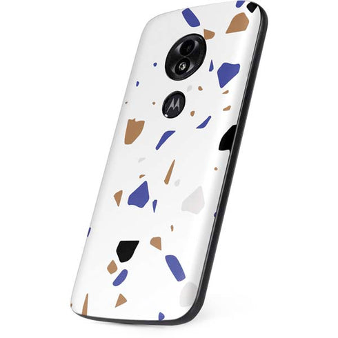 White Terrazzo Moto E5 Play Skin