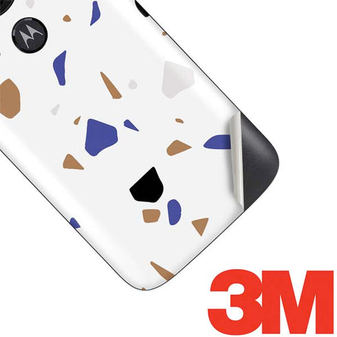 White Terrazzo Moto E5 Play Skin
