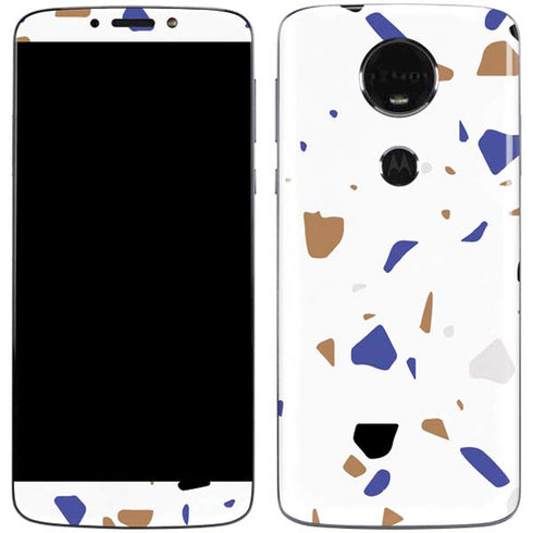 White Terrazzo Moto E5 Plus Skin