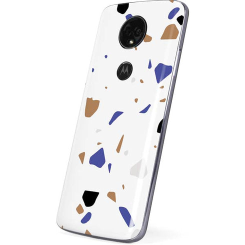 White Terrazzo Moto E5 Plus Skin