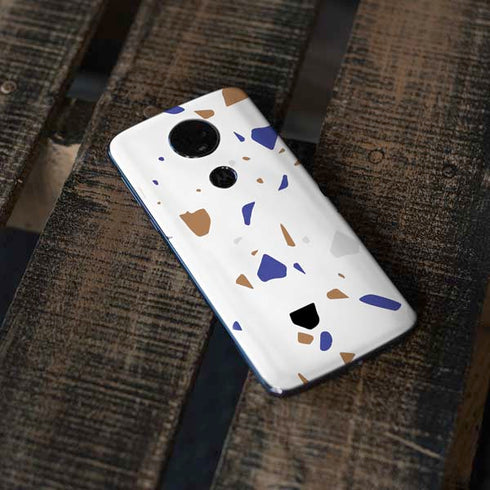 White Terrazzo Moto E5 Plus Skin