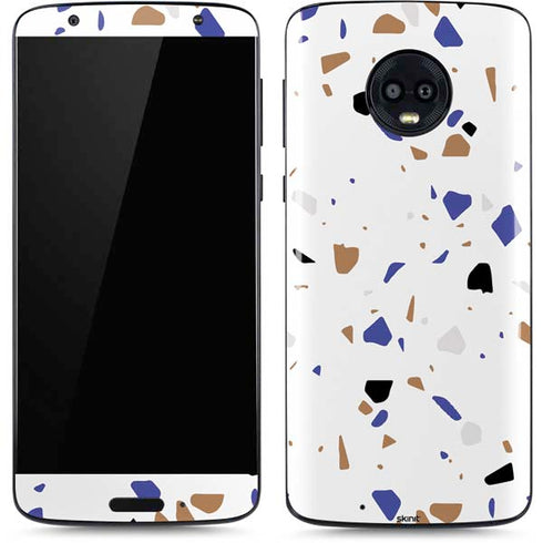 White Terrazzo Moto G6 Skin