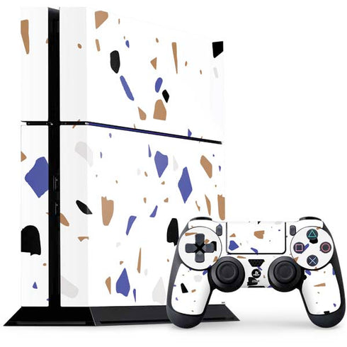 White Terrazzo PS4 Console and Controller Bundle Skin