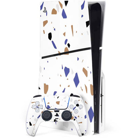 White Terrazzo PS5 Slim Disk Bundle Skin