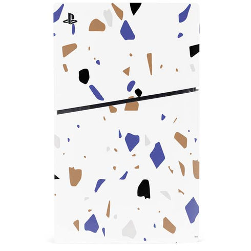 White Terrazzo PS5 Slim Disk Console Skin