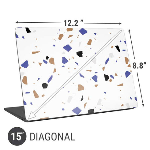 White Terrazzo Universal Laptop 15in (12.2 x 8.8in) Skin