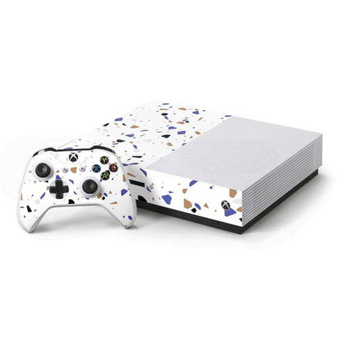 White Terrazzo Xbox One S Console and Controller Bundle Skin