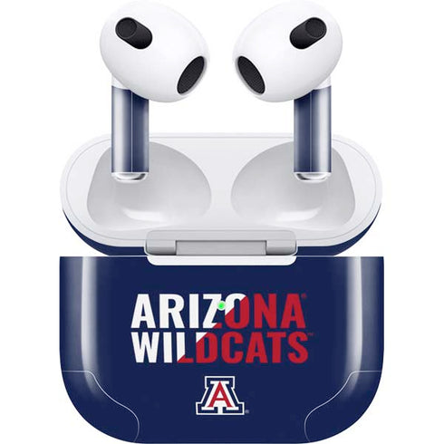 University of Arizona Wildcats Logo Split Blue Apple AirPods (3rd Gen 2021) Skin