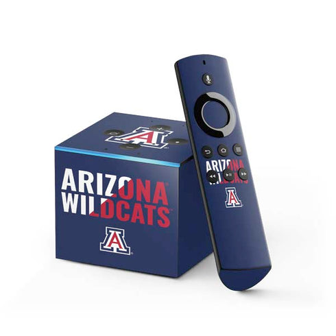 University of Arizona Wildcats Logo Split Blue Fire TV Cube Skin