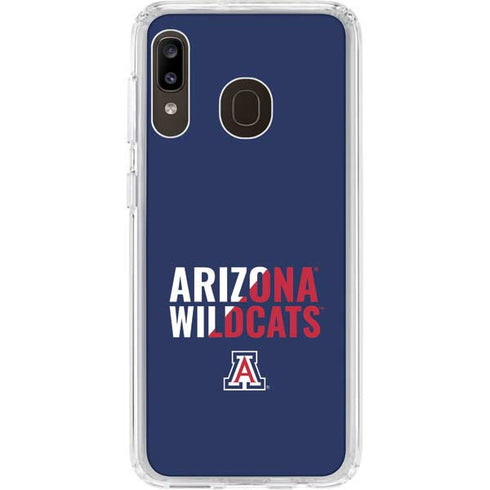 University of Arizona Wildcats Logo Split Blue Galaxy A20 Clear Case