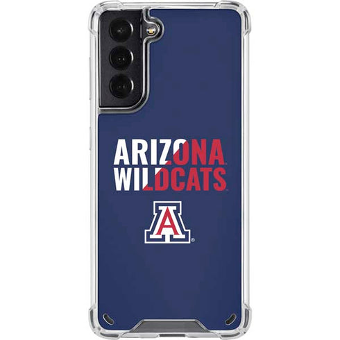 University of Arizona Wildcats Logo Split Blue Galaxy S21 5G Clear Case