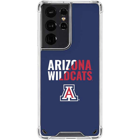 University of Arizona Wildcats Logo Split Blue Galaxy S21 Ultra 5G Clear Case