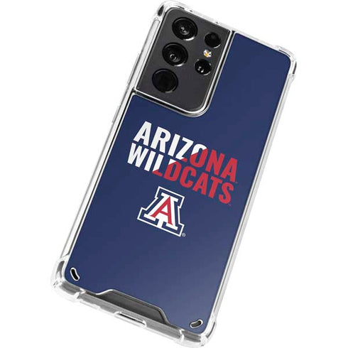 University of Arizona Wildcats Logo Split Blue Galaxy S21 Ultra 5G Clear Case