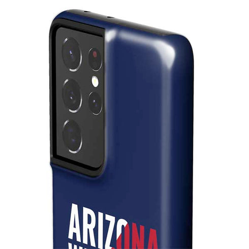 University of Arizona Wildcats Logo Split Blue Galaxy S21 Ultra 5G Pro Case
