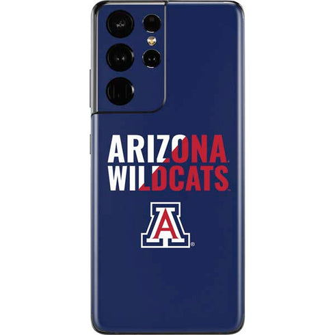 University of Arizona Wildcats Logo Split Blue Galaxy S21 Ultra 5G Skin