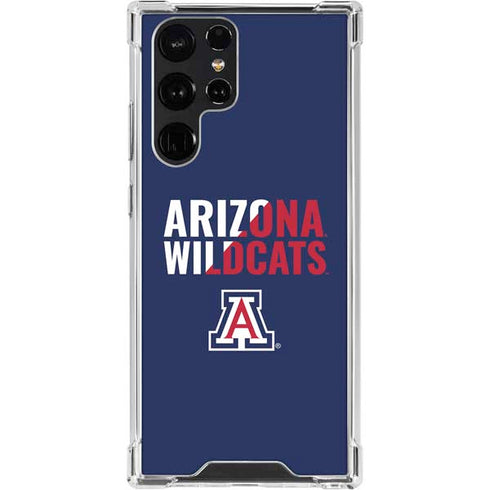 University of Arizona Wildcats Logo Split Blue Galaxy S22 Ultra Clear Case