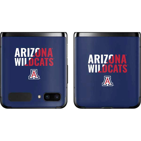 University of Arizona Wildcats Logo Split Blue Galaxy Z Flip Skin