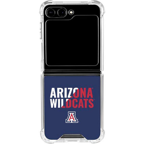 University of Arizona Wildcats Logo Split Blue Galaxy Z Flip5 5G Clear Case