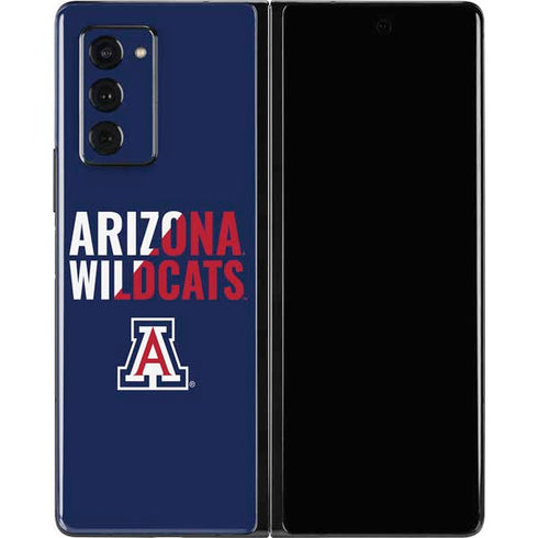 University of Arizona Wildcats Logo Split Blue Galaxy Z Fold2 5G Skin