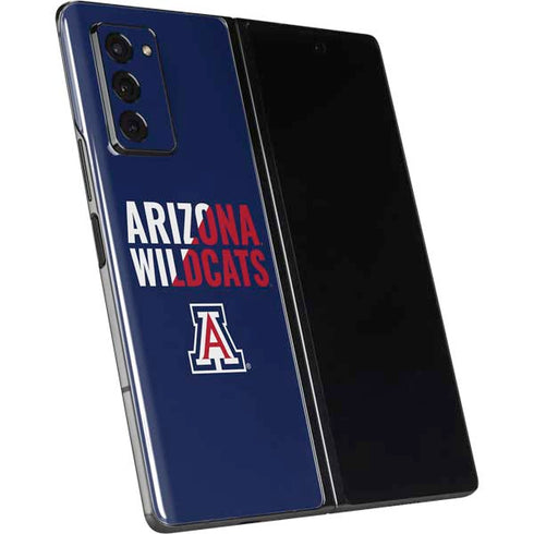 University of Arizona Wildcats Logo Split Blue Galaxy Z Fold2 5G Skin