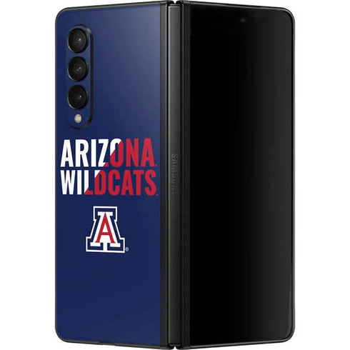 University of Arizona Wildcats Logo Split Blue Galaxy Z Fold3 5G Skin