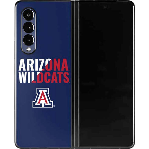 University of Arizona Wildcats Logo Split Blue Galaxy Z Fold3 5G Skin