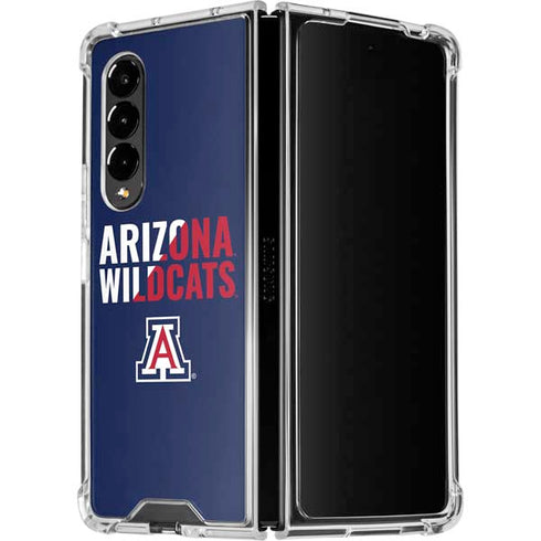 University of Arizona Wildcats Logo Split Blue Galaxy Z Fold4 5G Clear Case