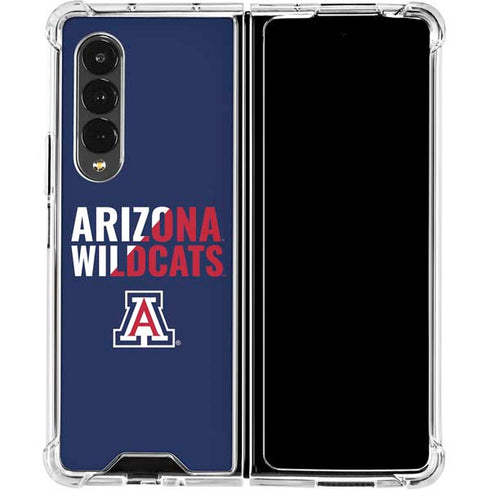 University of Arizona Wildcats Logo Split Blue Galaxy Z Fold4 5G Clear Case