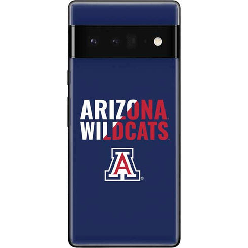 University of Arizona Wildcats Logo Split Blue Google Pixel 6 Pro Skin