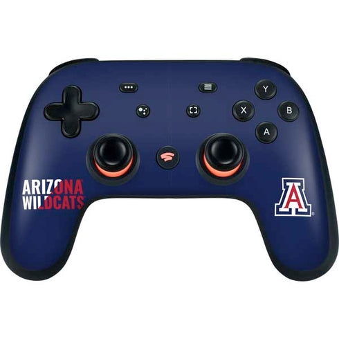 University of Arizona Wildcats Logo Split Blue Google Stadia Controller Skin