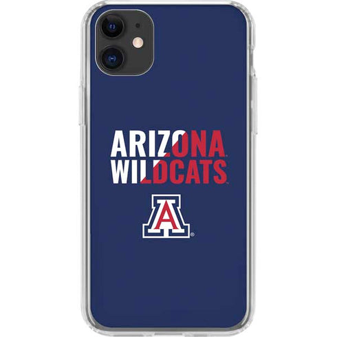 University of Arizona Wildcats Logo Split Blue iPhone 11 Clear Case